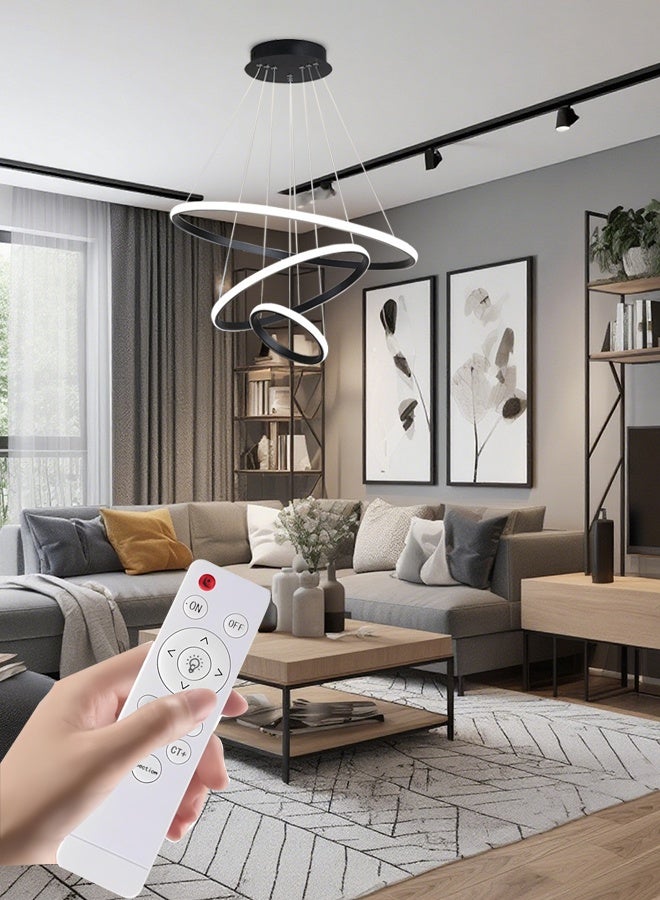 Modern fashion-style chandelier - LED circular light - suspended in a ring-shaped design. Suitable for living rooms, dining rooms, bedrooms, kitchens and bars. - Image 1