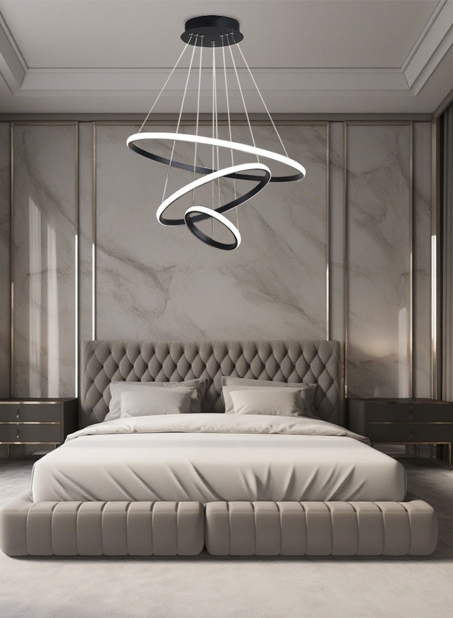 Modern fashion-style chandelier - LED circular light - suspended in a ring-shaped design. Suitable for living rooms, dining rooms, bedrooms, kitchens and bars. - Image 3