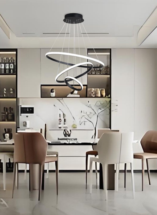 Modern fashion-style chandelier - LED circular light - suspended in a ring-shaped design. Suitable for living rooms, dining rooms, bedrooms, kitchens and bars. - Image 2