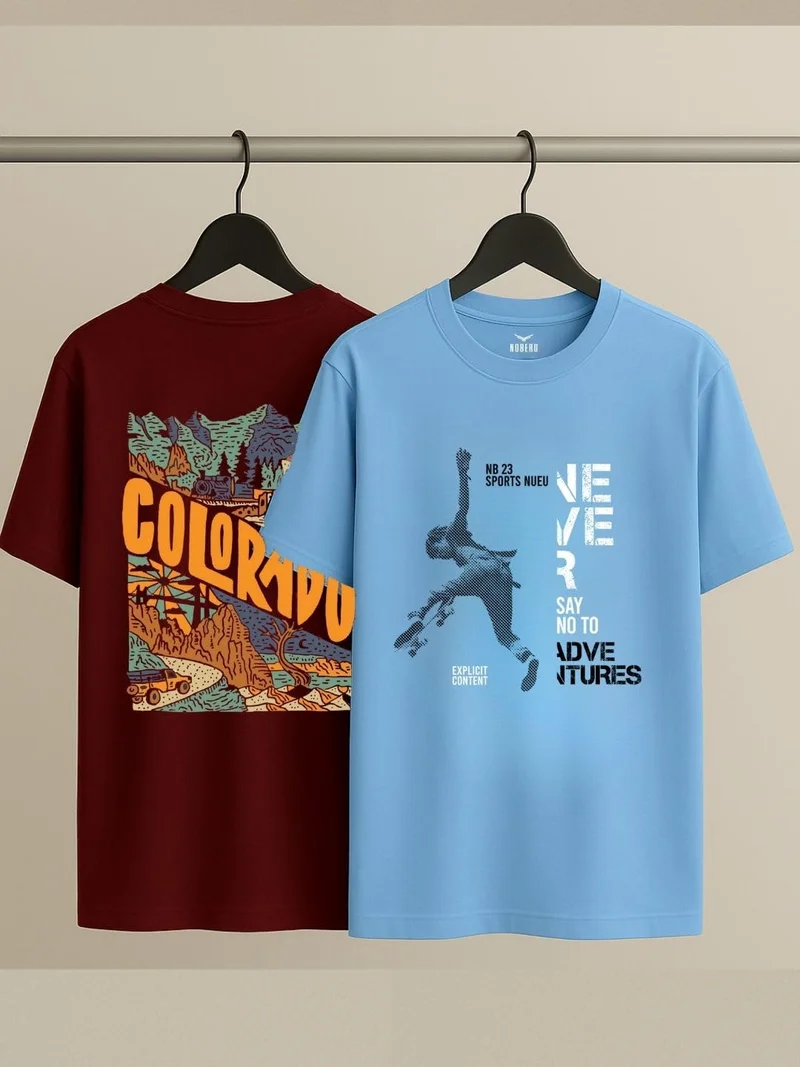 NOBERO  Graphic Print Oversized T-Shirt for Men for Men | Best Price UAE