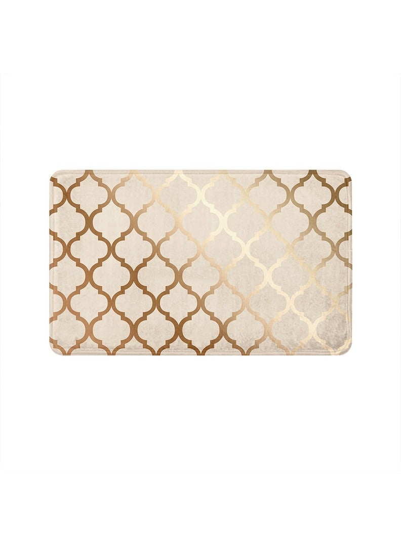 RIZARIES SuperSoft Copper Quatrefoil Door Mat, Non-slip Washable, 50 x 80cm  - Image 1