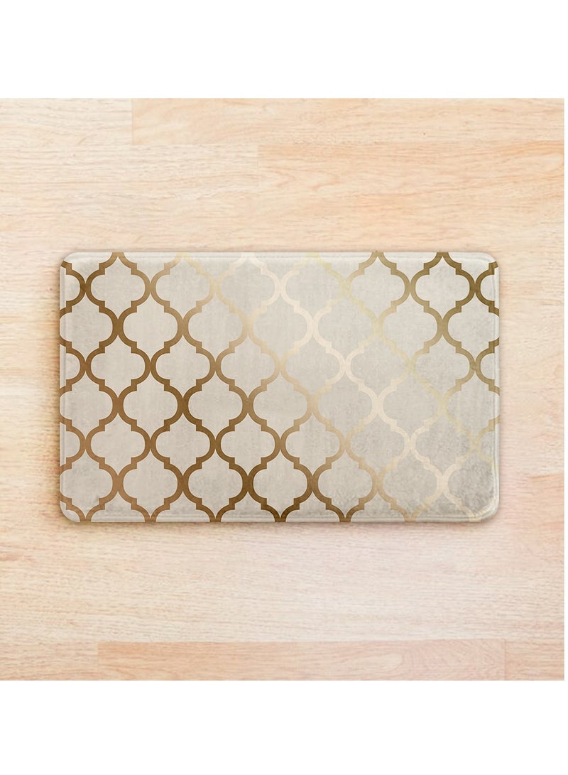 RIZARIES SuperSoft Copper Quatrefoil Door Mat, Non-slip Washable, 50 x 80cm  - Image 2