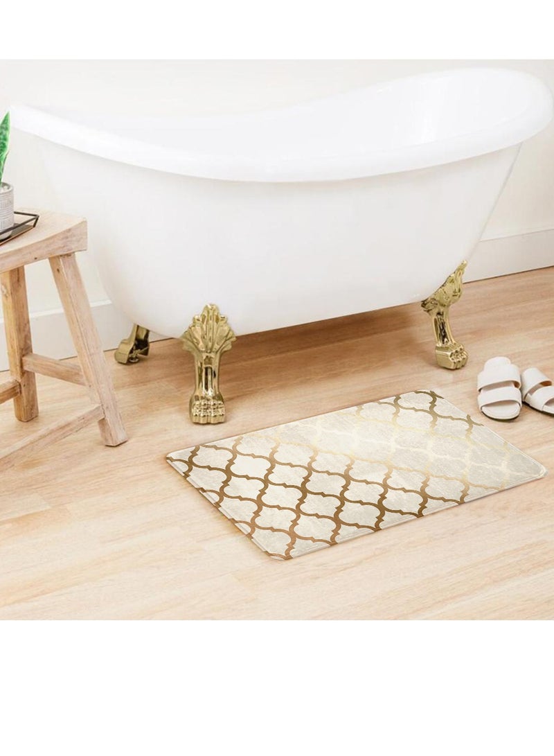 RIZARIES SuperSoft Copper Quatrefoil Door Mat, Non-slip Washable, 50 x 80cm  - Image 3