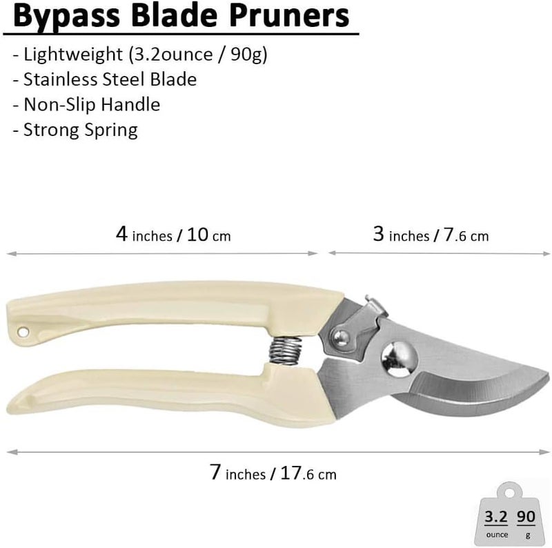 BUGUI Bypass Garden Pruning Shears - 2 Pack, Ultra Lightweight Hand Pruners Make Cut Smooth & Clean, Professional Gardening Scissors for Cutting Live Flowers, Plants, Light Branches - Image 2