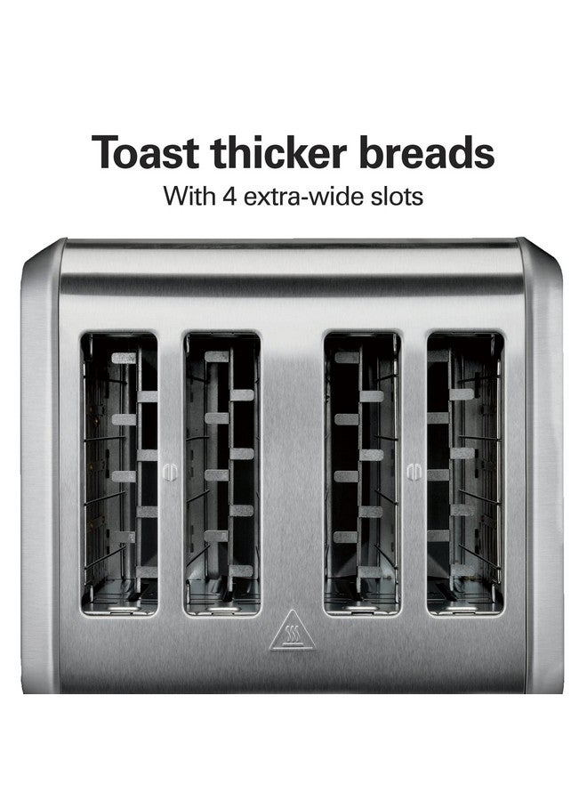Hamilton Beach Hamilton Beach 4 Slice Toaster with Extra Wide Slots for Bagels, Shade Selector, Toast Boost, Slide-Out Crumb Tray, Auto-Shutoff and Cancel Button, Brushed Stainless Steel (24910)  - Image 2