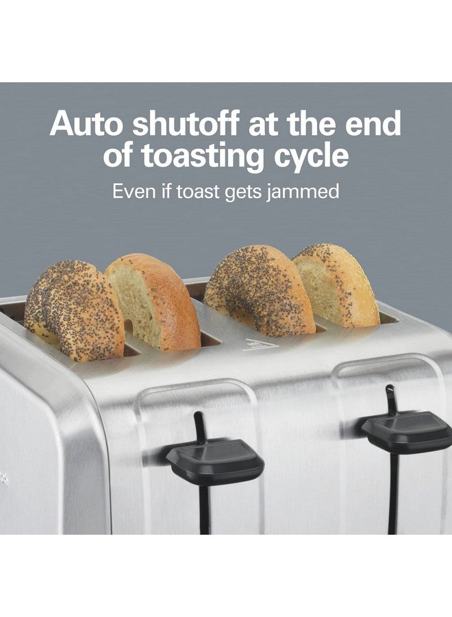 Hamilton Beach Hamilton Beach 4 Slice Toaster with Extra Wide Slots for Bagels, Shade Selector, Toast Boost, Slide-Out Crumb Tray, Auto-Shutoff and Cancel Button, Brushed Stainless Steel (24910)  - Image 5