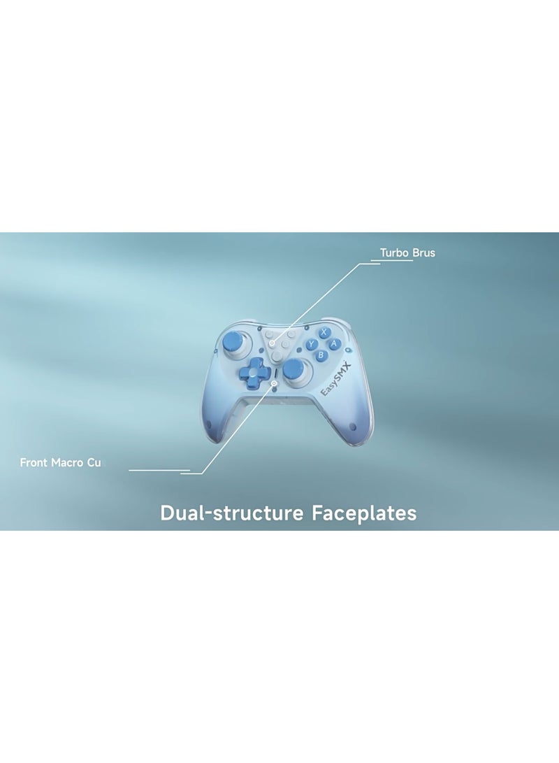 Classic Gamepad EasySMX T39 Switch Controller Bluetooth Gaming Controller Compatible with Switch/Switch Lite/OLED with Protective Case/TURBO Burst Function & Screenshot Function/NFC Function/Precise Direction Control Design & Lock Function/6-Axis Gyro Motion Control/Hall Sensor Joystick/4-Level Vibration Feedback/One Key Wake Up 600mAh Battery Paly for 21 hours Light Weight Ergonomics 9 Colors RGB Lighting