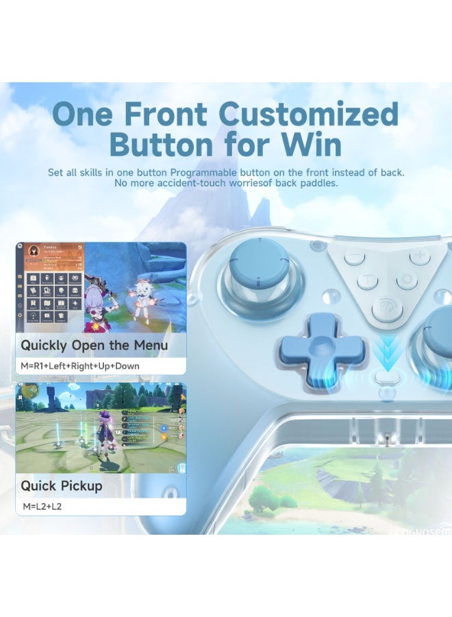 Classic Gamepad EasySMX T39 Switch Controller Bluetooth Gaming Controller Compatible with Switch/Switch Lite/OLED with Protective Case/TURBO Burst Function & Screenshot Function/NFC Function/Precise Direction Control Design & Lock Function/6-Axis Gyro Motion Control/Hall Sensor Joystick/4-Level Vibration Feedback/One Key Wake Up 600mAh Battery Paly for 21 hours Light Weight Ergonomics 9 Colors RGB Lighting