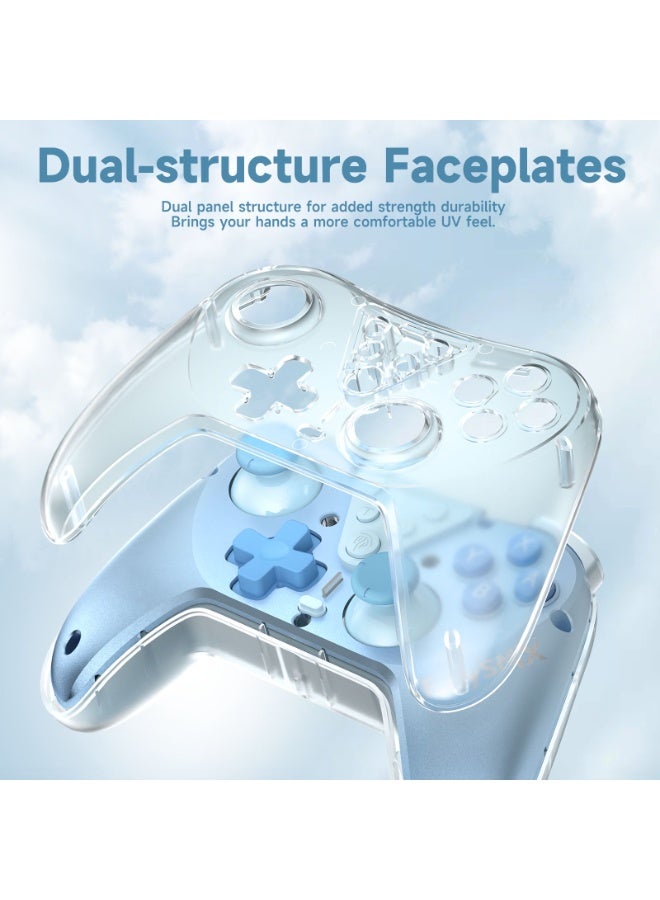 Classic Gamepad EasySMX T39 Switch Controller Bluetooth Gaming Controller Compatible with Switch/Switch Lite/OLED with Protective Case/TURBO Burst Function & Screenshot Function/NFC Function/Precise Direction Control Design & Lock Function/6-Axis Gyro Motion Control/Hall Sensor Joystick/4-Level Vibration Feedback/One Key Wake Up 600mAh Battery Paly for 21 hours Light Weight Ergonomics 9 Colors RGB Lighting