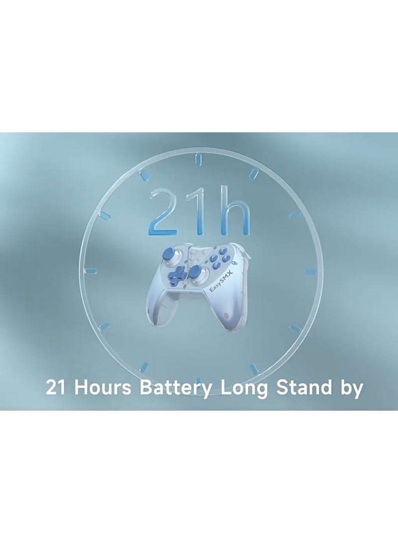 Classic Gamepad EasySMX T39 Switch Controller Bluetooth Gaming Controller Compatible with Switch/Switch Lite/OLED with Protective Case/TURBO Burst Function & Screenshot Function/NFC Function/Precise Direction Control Design & Lock Function/6-Axis Gyro Motion Control/Hall Sensor Joystick/4-Level Vibration Feedback/One Key Wake Up 600mAh Battery Paly for 21 hours Light Weight Ergonomics 9 Colors RGB Lighting