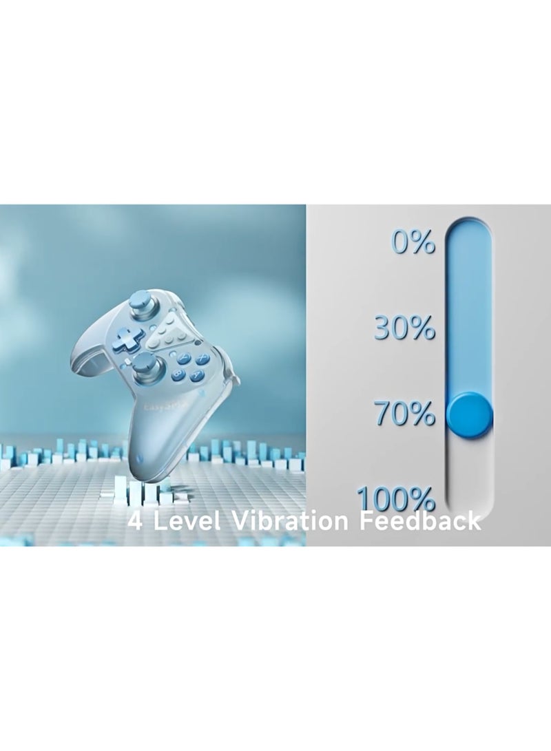 Classic Gamepad EasySMX T39 Switch Controller Bluetooth Gaming Controller Compatible with Switch/Switch Lite/OLED with Protective Case/TURBO Burst Function & Screenshot Function/NFC Function/Precise Direction Control Design & Lock Function/6-Axis Gyro Motion Control/Hall Sensor Joystick/4-Level Vibration Feedback/One Key Wake Up 600mAh Battery Paly for 21 hours Light Weight Ergonomics 9 Colors RGB Lighting