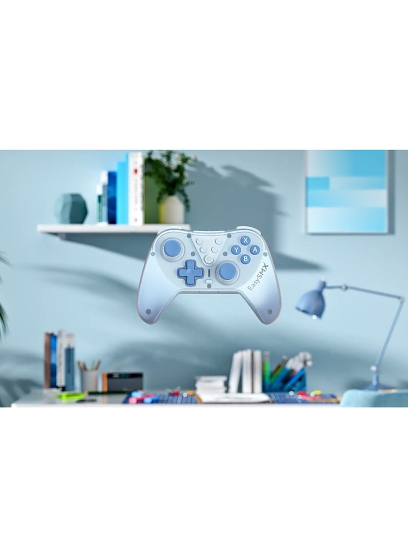 Classic Gamepad EasySMX T39 Switch Controller Bluetooth Gaming Controller Compatible with Switch/Switch Lite/OLED with Protective Case/TURBO Burst Function & Screenshot Function/NFC Function/Precise Direction Control Design & Lock Function/6-Axis Gyro Motion Control/Hall Sensor Joystick/4-Level Vibration Feedback/One Key Wake Up 600mAh Battery Paly for 21 hours Light Weight Ergonomics 9 Colors RGB Lighting