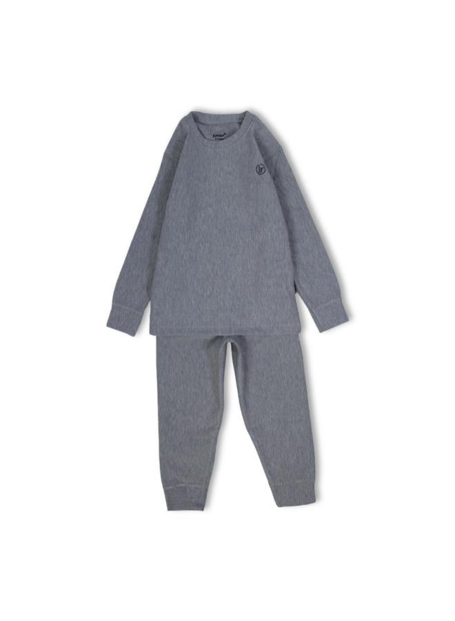 Junior Unisex Cotton Thermal Set – Grey - Image 1