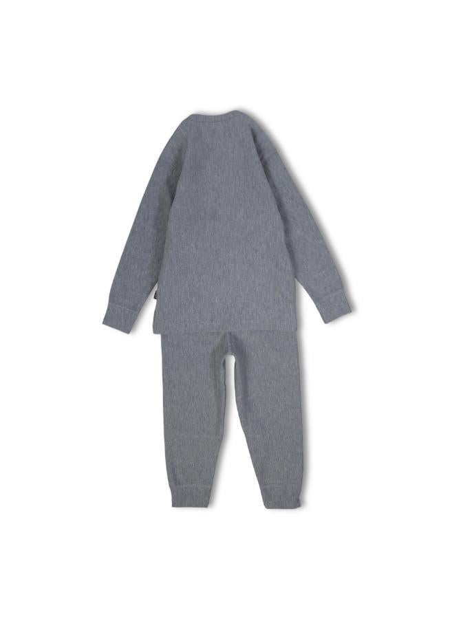 Junior Unisex Cotton Thermal Set – Grey - Image 2