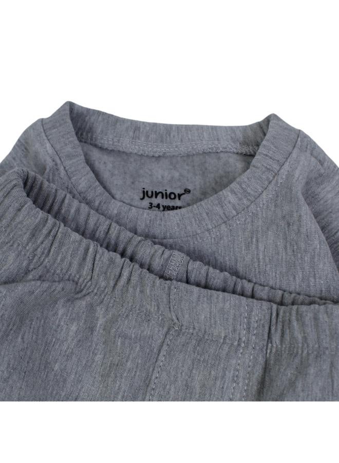 Junior Unisex Cotton Thermal Set – Grey - Image 3