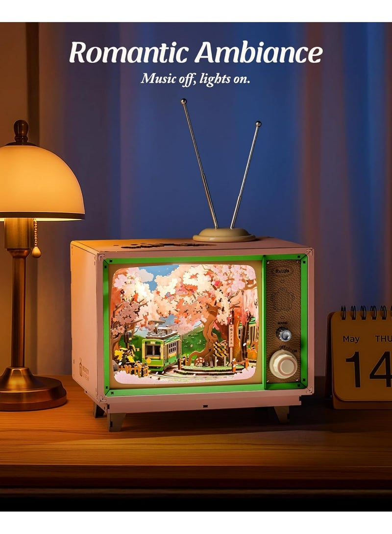 ROBOTIME Rolife Sakura Dreamy Tour DIY Music Box 3D Wooden Puzzle AMT02 - Image 1