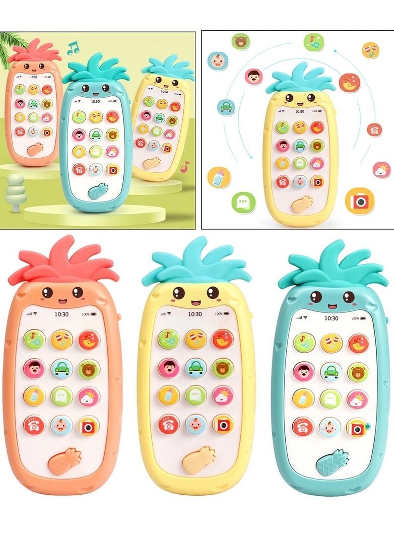 MAGIC VAULT Silicone Mobile Phone Toy with Light Music and teether for Babies 6 Months +  - Image 3