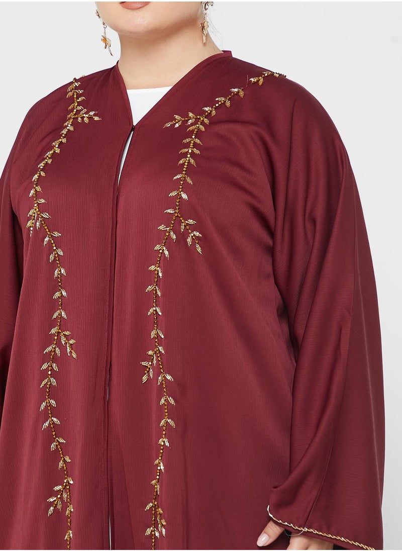 Hayas Closet Curve - V-Neck Embellished Abaya - Image 1