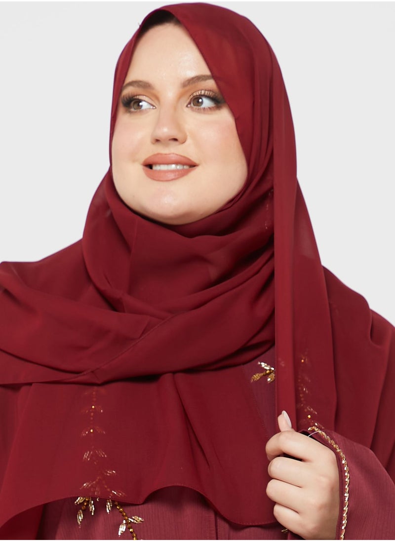 Hayas Closet Curve - V-Neck Embellished Abaya - Image 1
