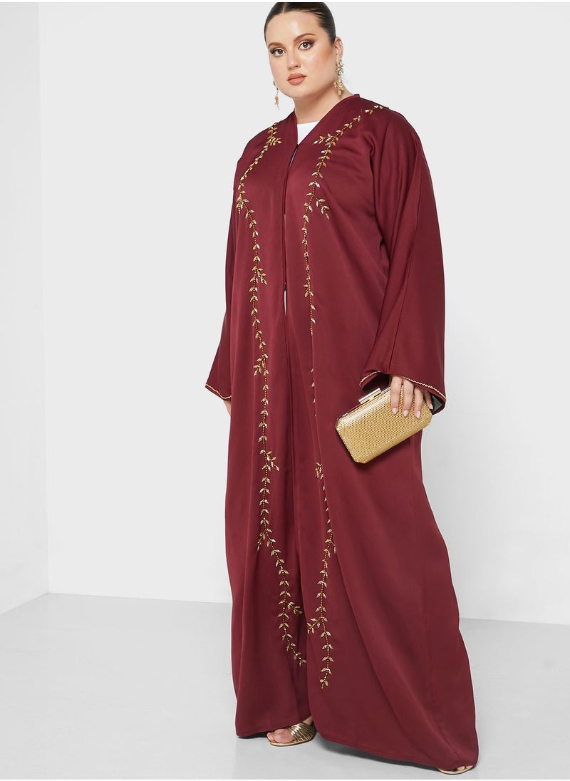 Hayas Closet Curve - V-Neck Embellished Abaya - Image 1