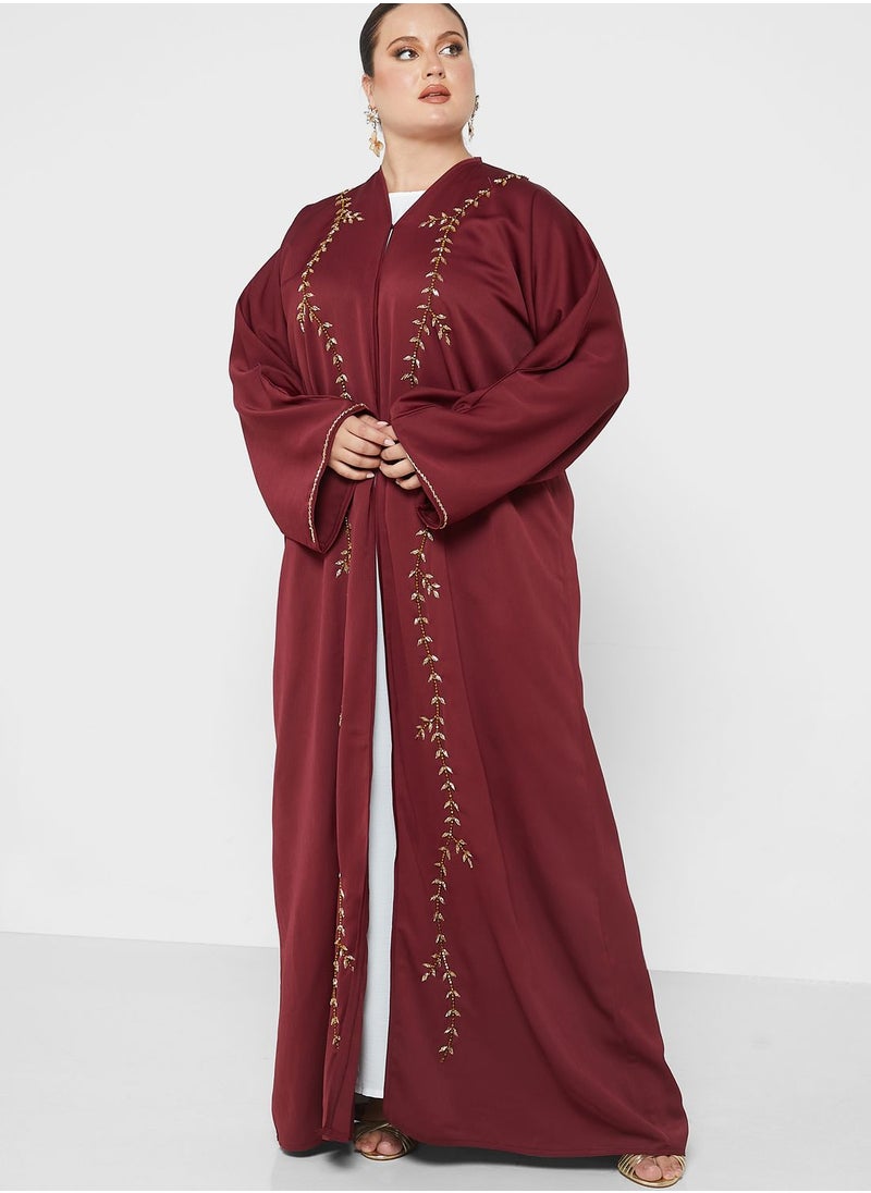 Hayas Closet Curve - V-Neck Embellished Abaya - Image 1