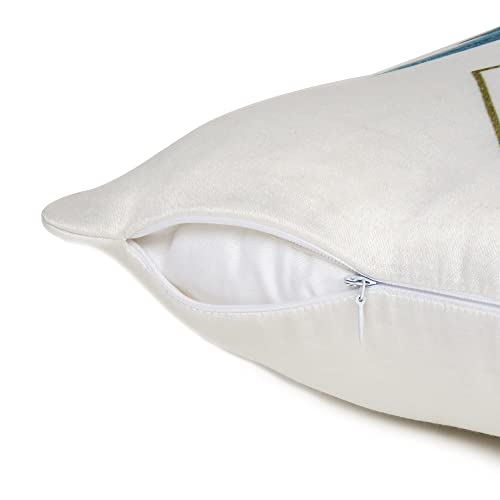 Oussum Soft & Comfortable Abstract Pattern Square Cushion Sofa Cushion Case Pillow Covers Throw for Home Decoration Set of 2 (16 x 16, Blue Cushion Case No - 3) - Image 4