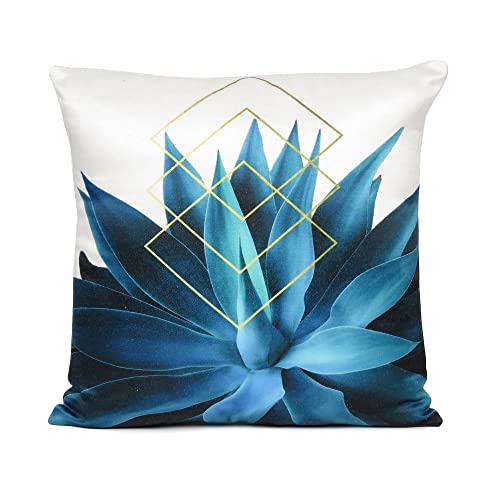 Oussum Soft & Comfortable Abstract Pattern Square Cushion Sofa Cushion Case Pillow Covers Throw for Home Decoration Set of 2 (16 x 16, Blue Cushion Case No - 3) - Image 2