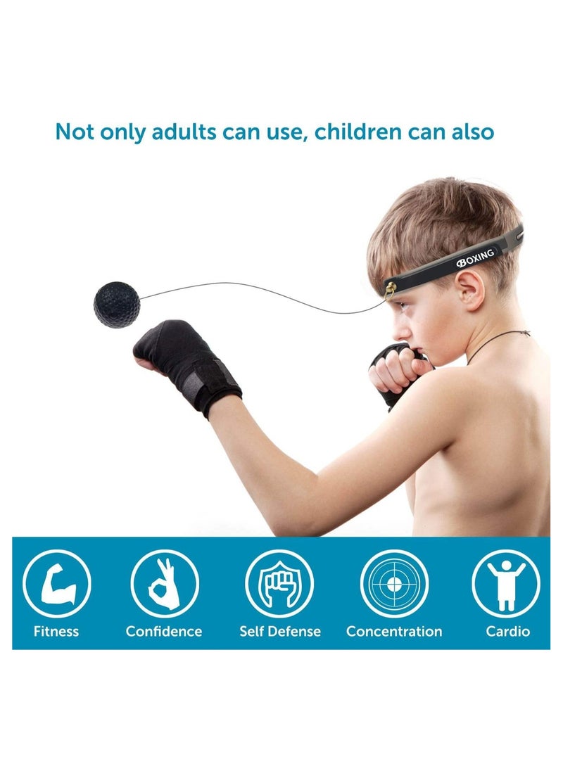 Cuken - Boxing Reflex Ball Fight Ball Reflex Boxing Equipment Punching Ball 3 Difficulty Level Boxing Ball with Headband for Improving Speed Reactions and Hand Eye Coordination - Image 1