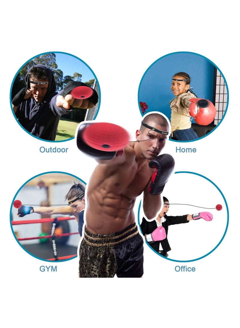 Cuken - Boxing Reflex Ball Fight Ball Reflex Boxing Equipment Punching Ball 3 Difficulty Level Boxing Ball with Headband for Improving Speed Reactions and Hand Eye Coordination - Image 1