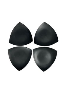 CERAMIC DINING CERAMIC DINING Matte Black Triangle Ceramic Quarter Plates Set of 4  - Image 2