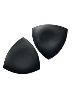 CERAMIC DINING CERAMIC DINING Matte Black Triangle Ceramic Quarter Plates Set of 4  - Image 5