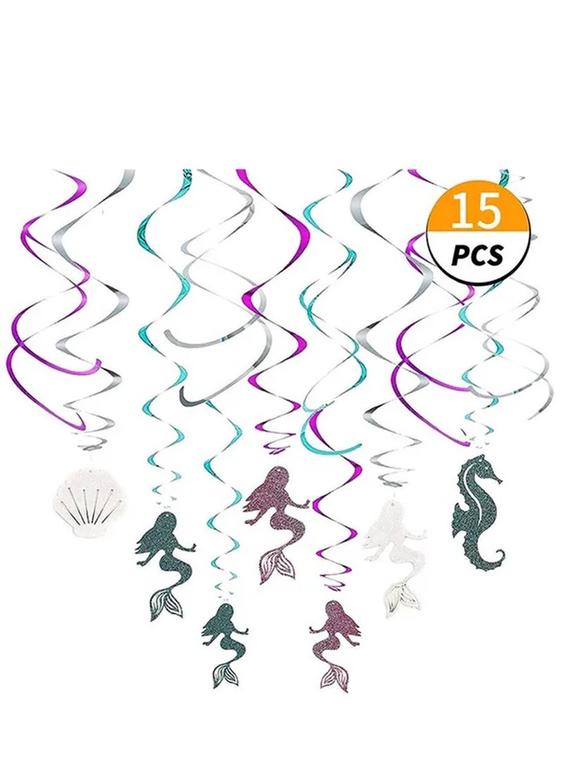 Brain Giggles Mermaid Theme Birthday Decoration Set - 51pcs - Image 4