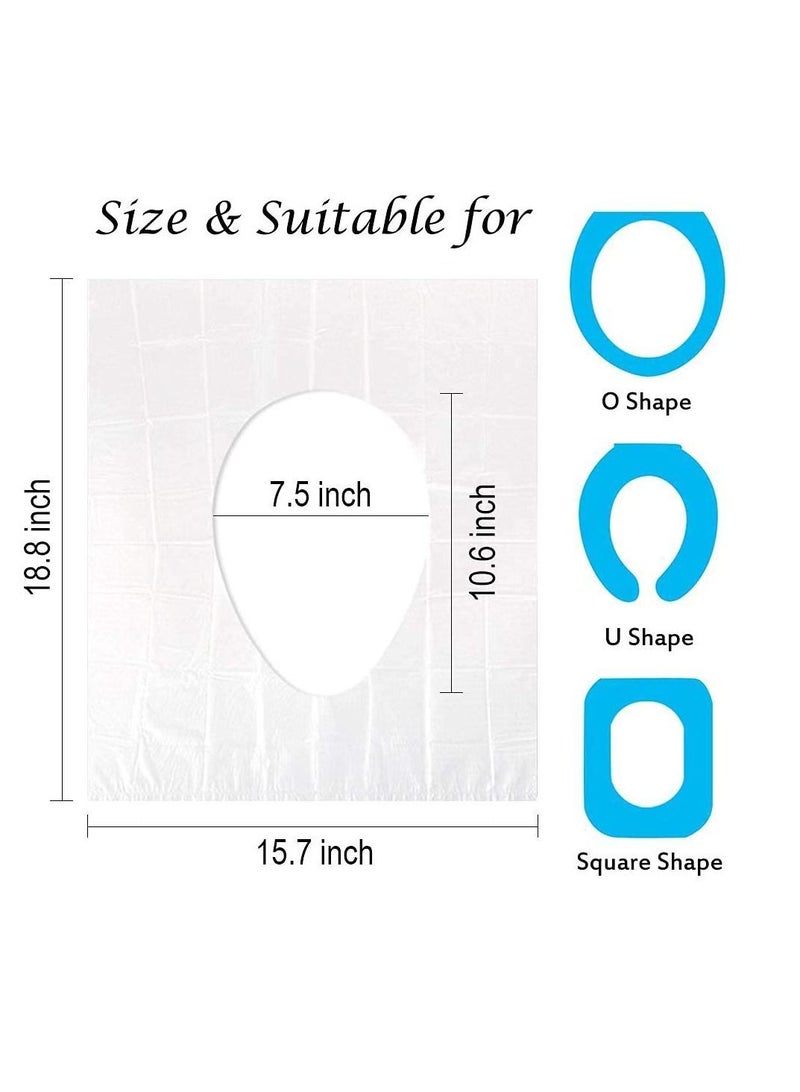 Y&D 50 Pack Disposable Plastic Toilet Seat Cover Waterproof and Non Slip Individually Wrapped for Travel Perfect Potty Training  - Image 3