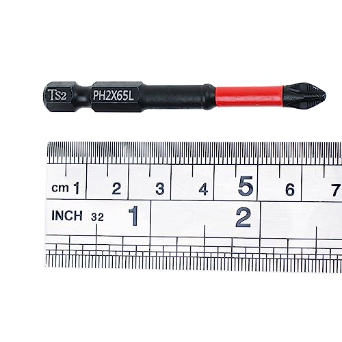 AUTOTOOLHOME 10 Pack Phillips PH2 Magnetic Anti Slip Screwdriver Bit Set 2.5" L TS2 Anti-Slip Long Drill Bits Impact Driver Bits - Image 5
