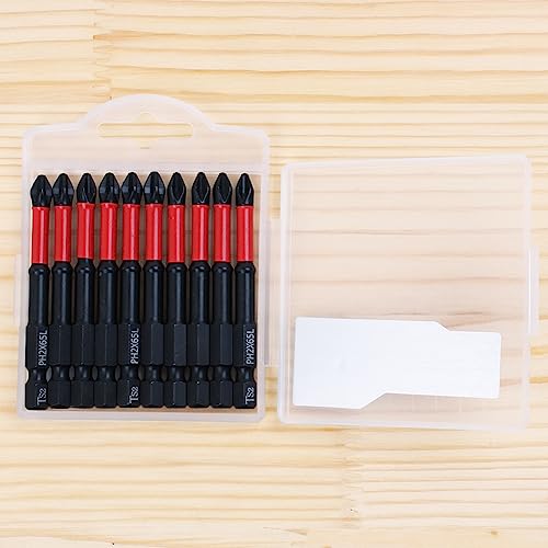 AUTOTOOLHOME 10 Pack Phillips PH2 Magnetic Anti Slip Screwdriver Bit Set 2.5" L TS2 Anti-Slip Long Drill Bits Impact Driver Bits - Image 4