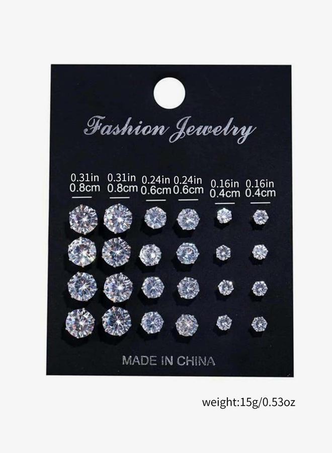 Take Two Set of 12 - Crystal Stud Earrings - Image 1