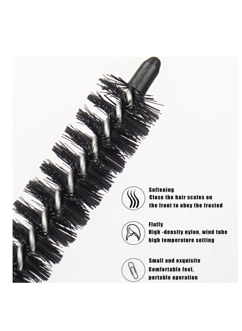 KASTWAVE Mini Round Hair Brush 4 Pics Hair Comb for Short Curly Hair for Men and Women Small Nylon Bristles Hair Brush Wooden Handle Hair Styling Beard Care Lightweight and Soft - Image 5