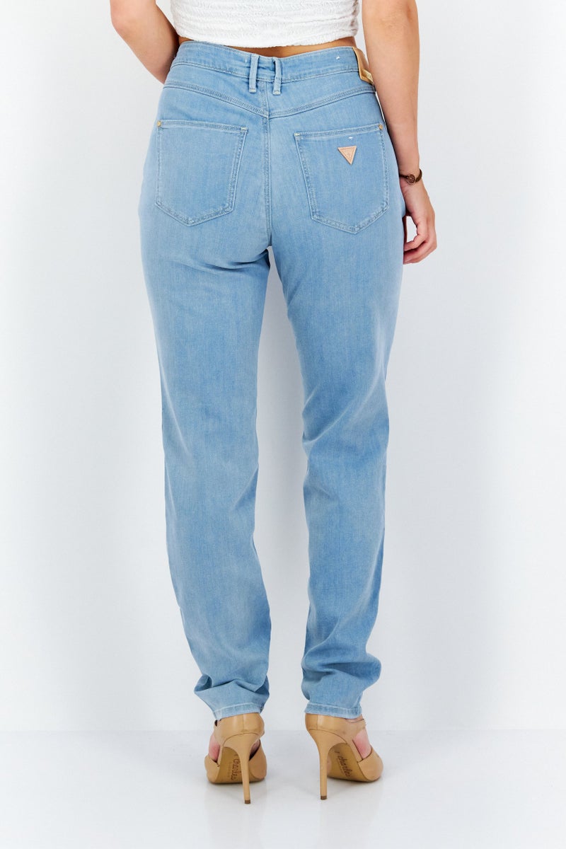 GUESS Women Skinny Fit Washed Denim Jeans, Blue - Image 3