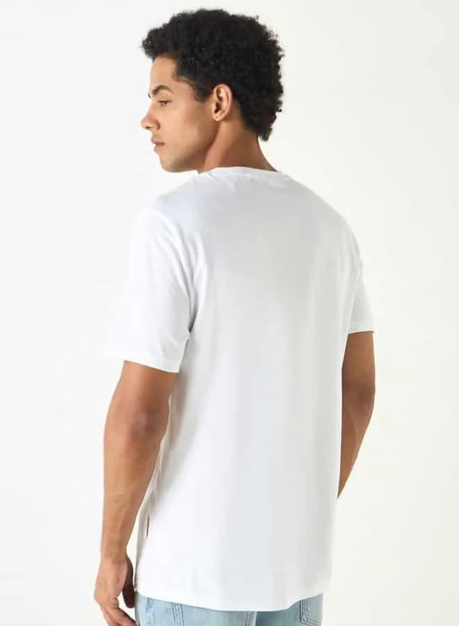 Lee Cooper Lee Cooper Printed Crew Neck T-shirt with Short Sleeves