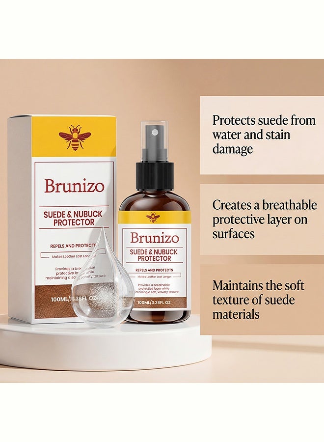 برونيزو Leather suede spray - Protecting the surfaces of household clothes, shoes, sofa leather and suede. Cleaning spray for leather suede, 100ml - Image 4