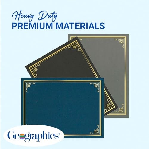 Geographics Vintage Certificate Holders 8.5" x 11", Tree-Free Diploma, & Certificate Covers, Document Award Folder, Certificate Holder with Gold Foil, Navy Blue, Pack of 5 - Image 4