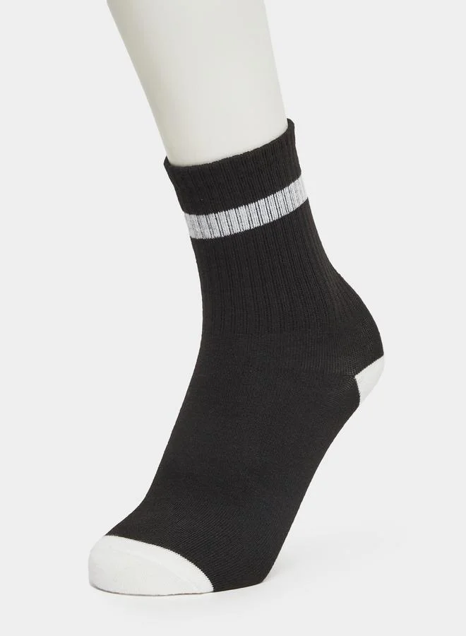Styli Pack of 3 - Contrast Detail Cuff Crew Socks