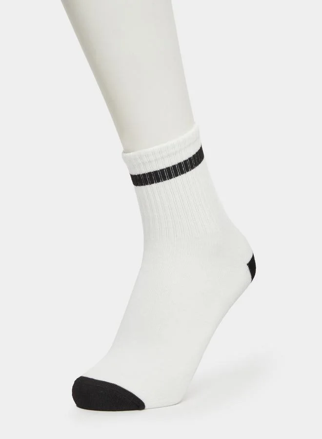 Styli Pack of 3 - Contrast Detail Cuff Crew Socks