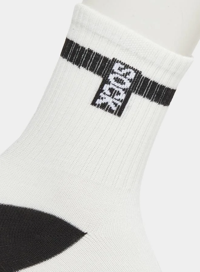 Styli Pack of 3 - Contrast Detail Cuff Crew Socks