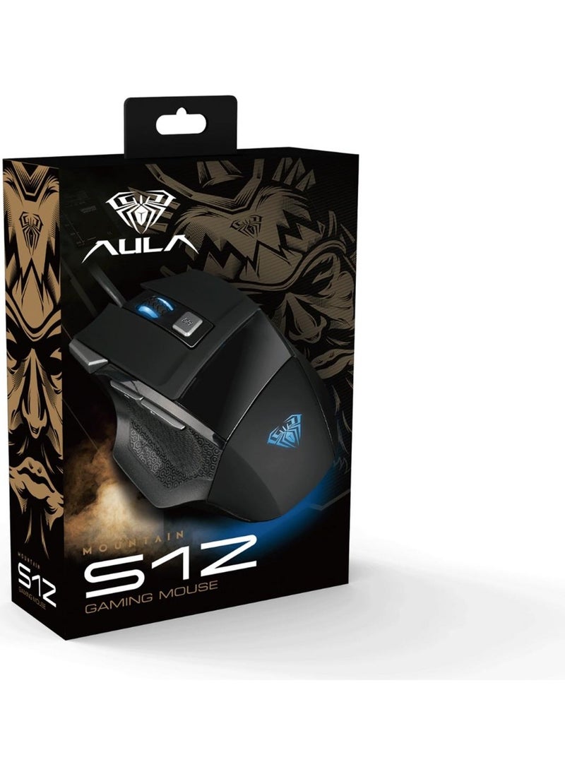 AULA - S12 2400 DPI 7 Key Macro Wired Optical Gaming Mouse - Image 1