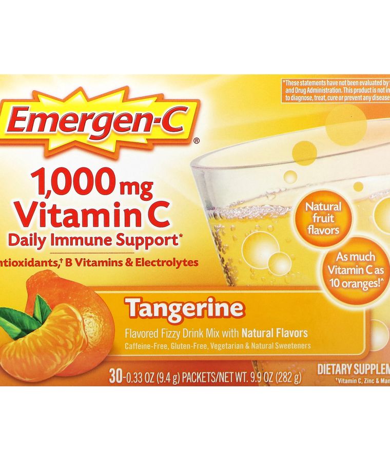 Emergen-C Vitamin C Tangerine 1000 mg 30 Packets 0.33 oz (9.4 g) Each
