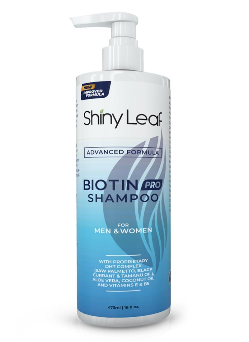 Shiny Leaf Biotin Shampoo For Hair Growth With DHT Blockers, Sulfate-Free, Paraben-Free, Thickening Shampoo, For Thicker and Fuller Hair, Hair Loss Shampoo, For Men and Women (16 oz)  - Image 1