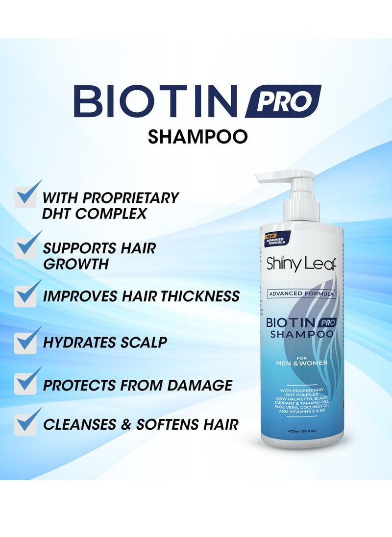 Shiny Leaf Biotin Shampoo For Hair Growth With DHT Blockers, Sulfate-Free, Paraben-Free, Thickening Shampoo, For Thicker and Fuller Hair, Hair Loss Shampoo, For Men and Women (16 oz)  - Image 3