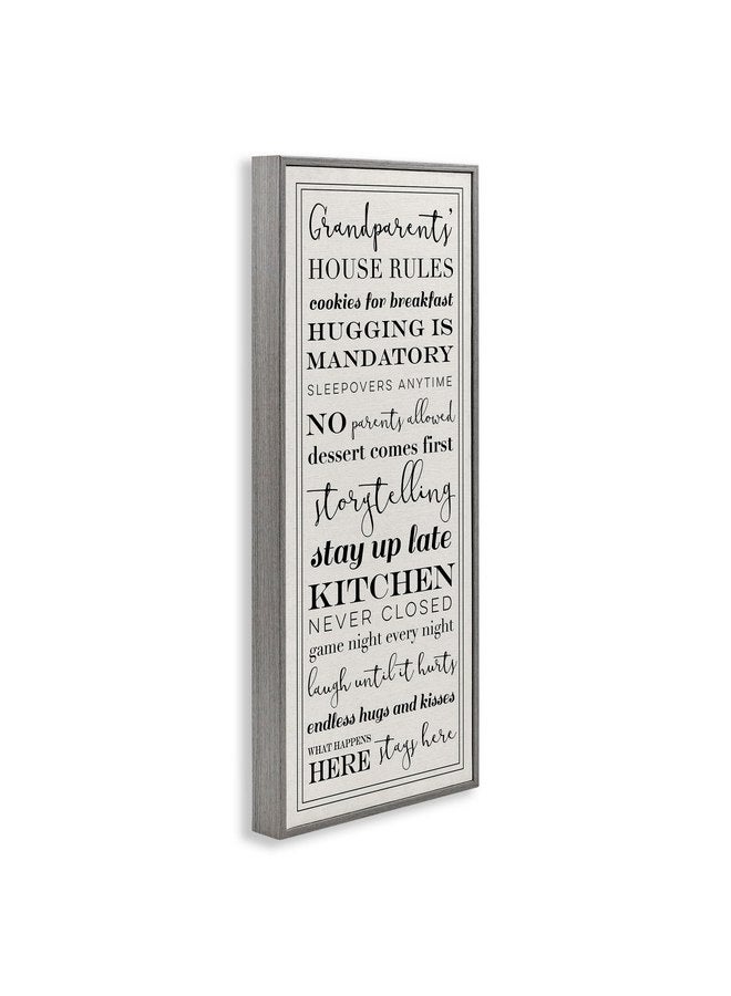 Stupell Industries Grandparents House Rules, Design by Daphne Polselli Gray Framed Wall Art, 13x30, Beige - Image 3