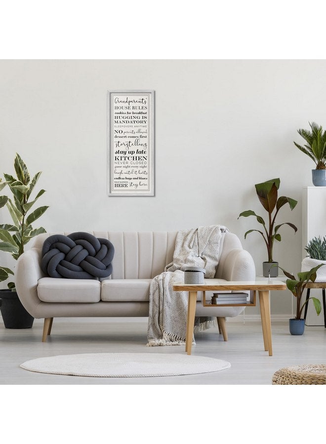 Stupell Industries Grandparents House Rules, Design by Daphne Polselli Gray Framed Wall Art, 13x30, Beige - Image 2